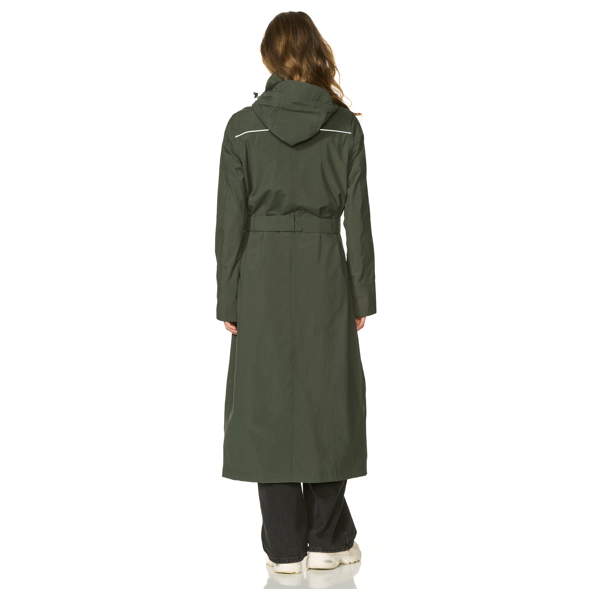 Lange Regenjas Dames donkergroen Montreal Happy Rainy Days