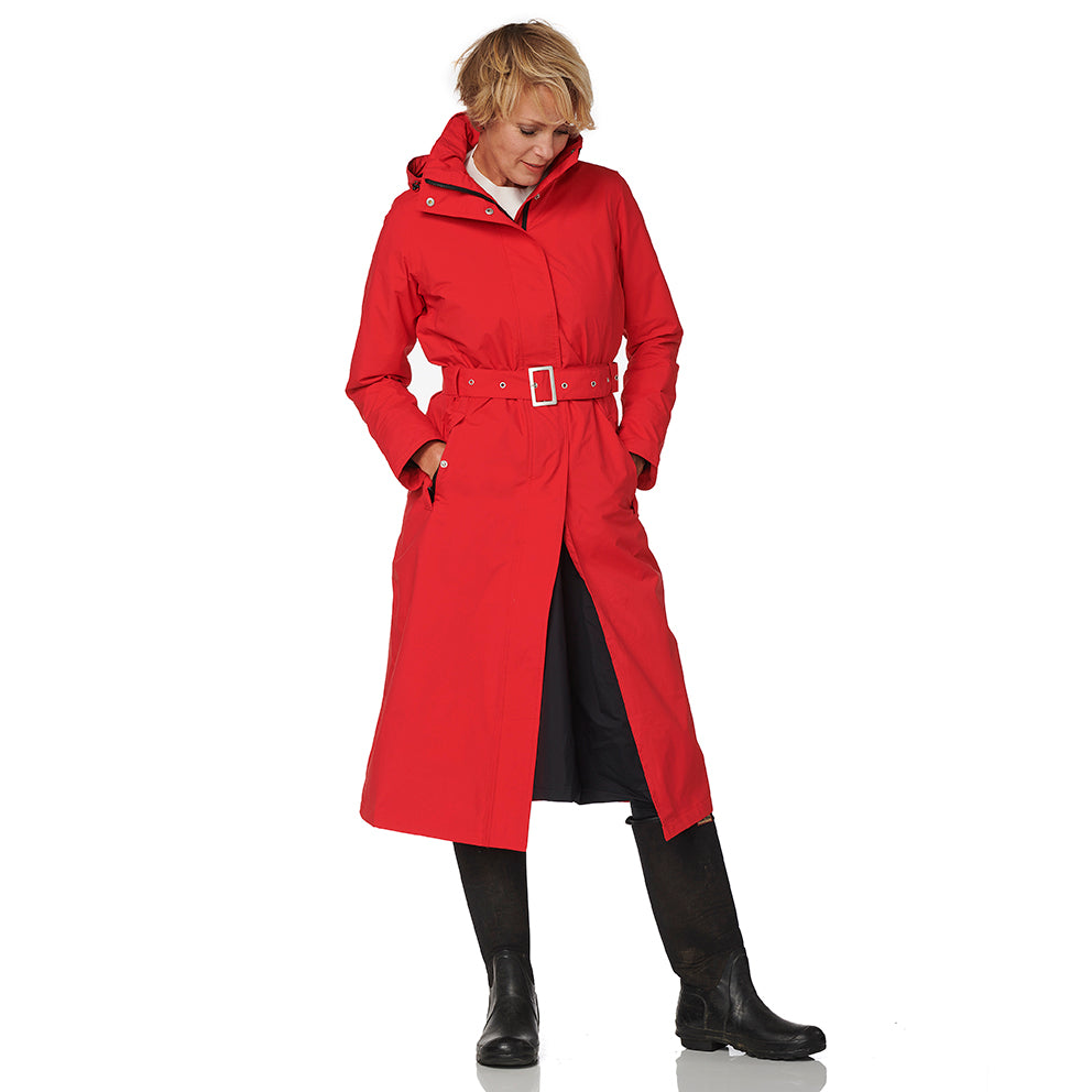 Lange Regenjas Dames Rood zwart Montreal Happy Rainy Days  