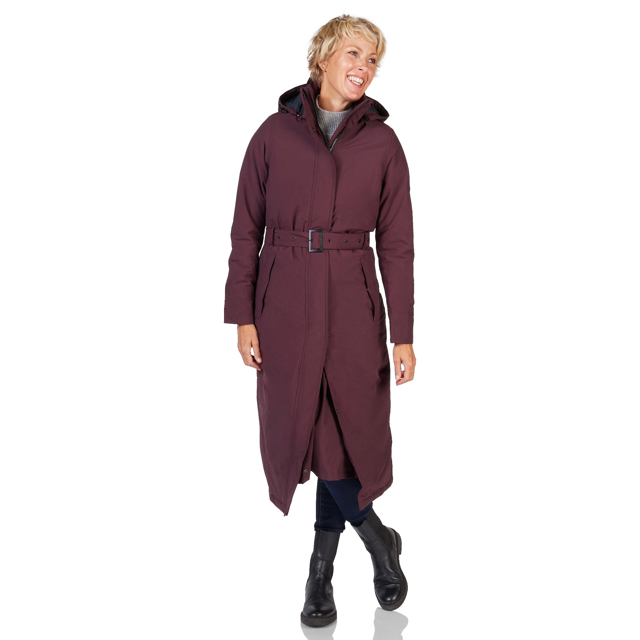 Winterjas Toronto burgandy happy rainy days