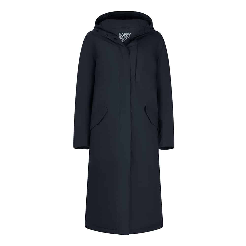 Winterjas Vancouver blue graphite happy rainy days