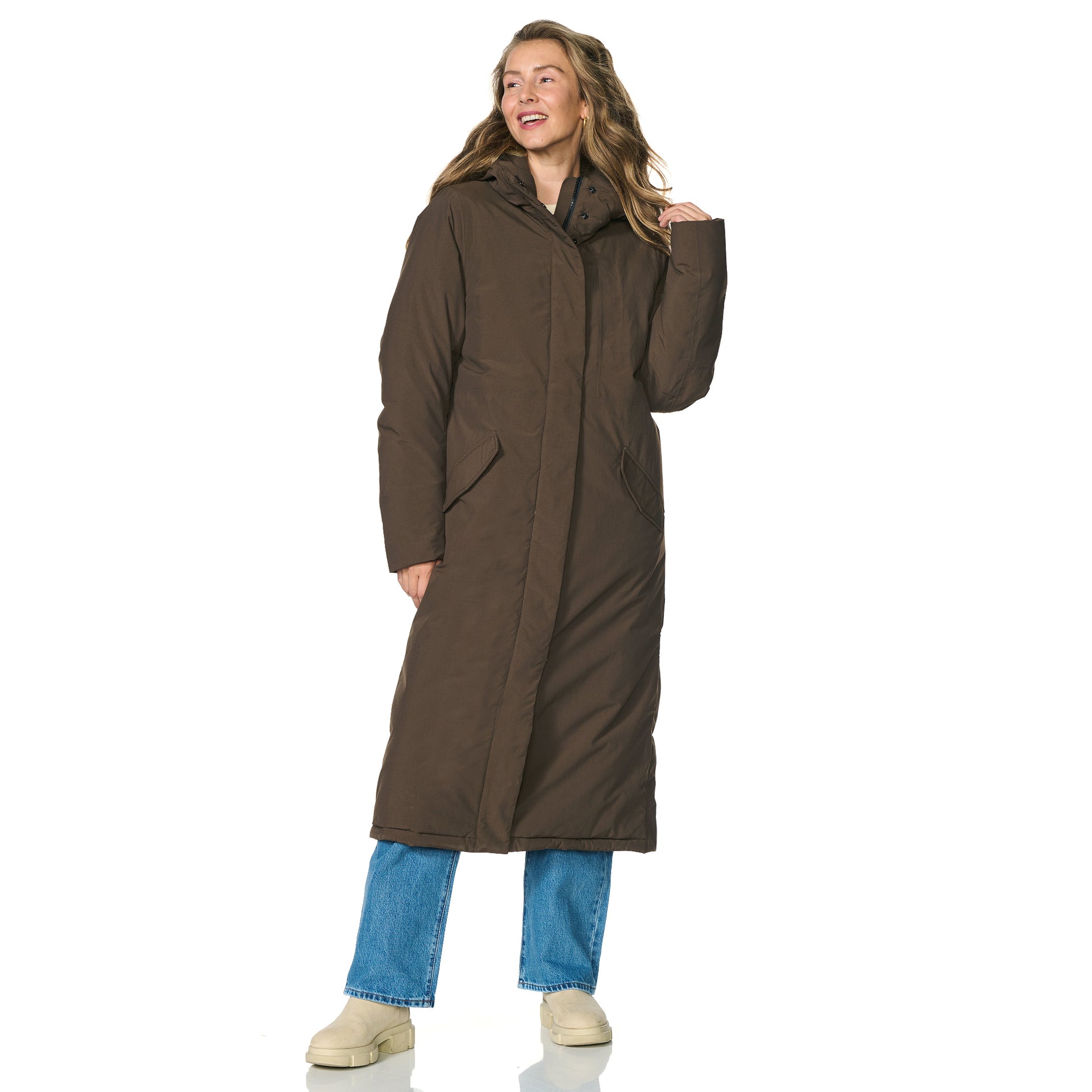 Winterjas Vancouver donkerbruin happy rainy days