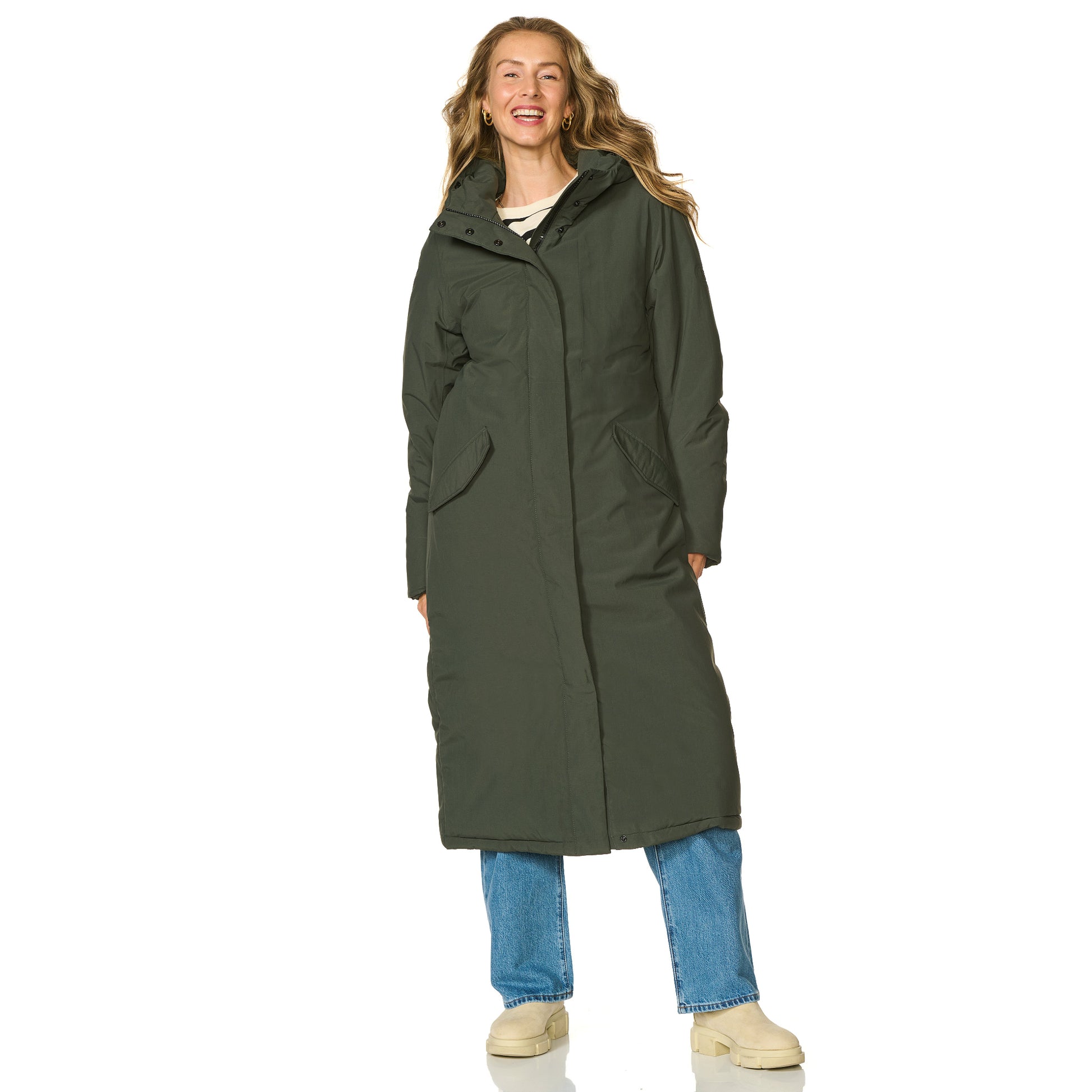 Winterjas Vancouver donkergroen happy rainy days